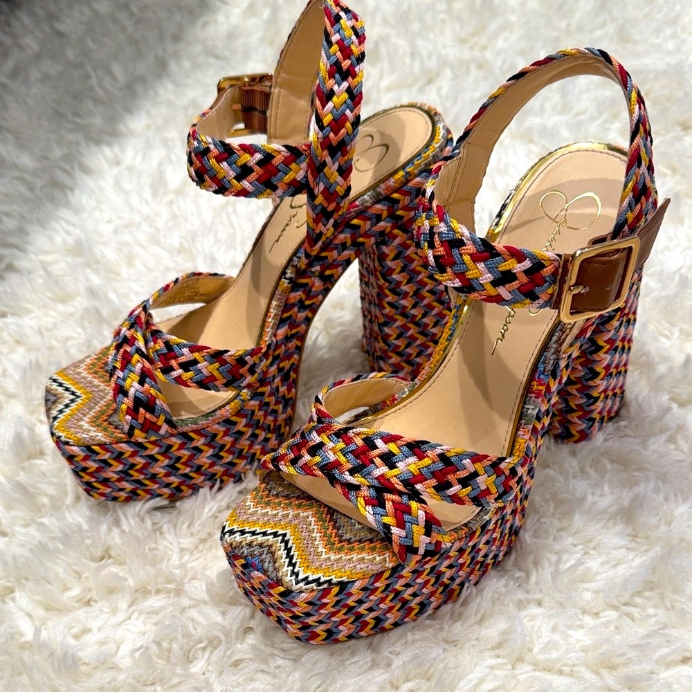 Jessica Simpson Multicolor Platform Sandals
